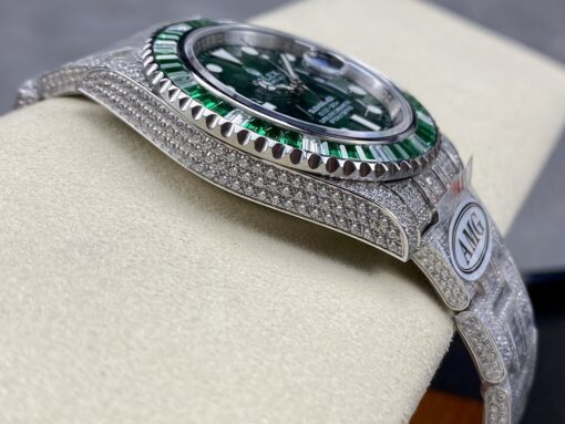 Best Fake Rolex Submariner Iced Out 116610LV-2 41mm Green Dial