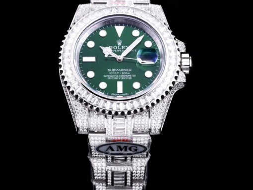 Rolex Super Clone Submariner Iced Out 116610LV-3 41mm Green Dial
