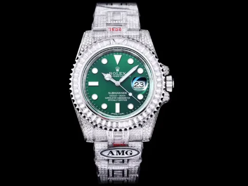 Rolex Super Clone Submariner Iced Out 116610LV 40mm Green Dial