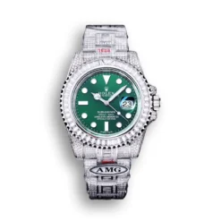 Replica Rolex Submariner Iced Out 116610LV 40mm Green Dial
