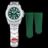 Super Clone Rolex Submariner Iced Out 116610LV 40mm Green Dial