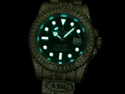 Best Fake Rolex Submariner Iced Out 116610LV 40mm Green Dial