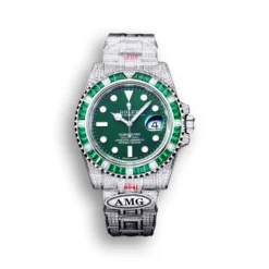 Replica Rolex Submariner Iced Out 116610LV 40mm Green Dial Green Bezel