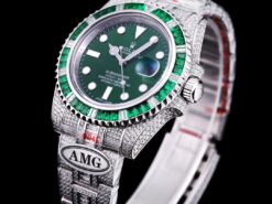 Rolex Replica Submariner Iced Out 116610LV 40mm Green Dial Green Bezel