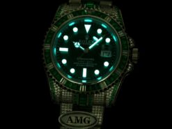 Best Fake Rolex Submariner Iced Out 116610LV 40mm Green Dial Green Bezel