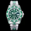 Rolex Super Clone Submariner Iced Out 116610LV 40mm Green Diamond Bezel