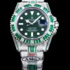 Fake Rolex Submariner Iced Out 116610LV 40mm Green Diamond Bezel