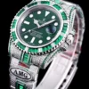 Rolex Replica Submariner Iced Out 116610LV 40mm Green Diamond Bezel