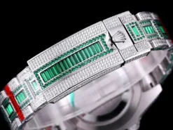 Best Rolex Replica Submariner Iced Out 116610LV 40mm Green Diamond Bezel