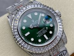 Rolex Super Clone Submariner Iced Out 116610LV 41mm Green Dial