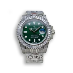 Replica Rolex Submariner Iced Out 116610LV 41mm Green Dial