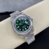Rolex Replica Submariner Iced Out 116610LV 41mm Green Dial
