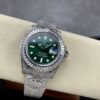 Super Clone Rolex Submariner Iced Out 116610LV 41mm Green Dial