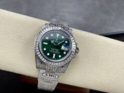 Super Clone Rolex Submariner Iced Out 116610LV 41mm Green Dial