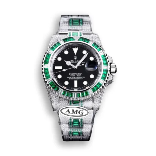 Replica Rolex Submariner Iced Out 116610LV-6 41mm Black Dial