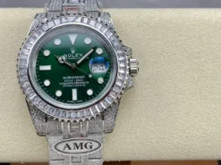 Rolex Super Clone Submariner Iced Out 116610LV Green Dial