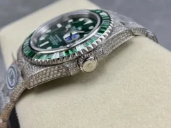 Best Rolex Replica Submariner Iced Out 116610LV Green Dial 40mm Green Bezel