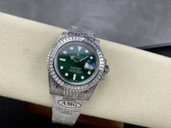 Best Fake Rolex Submariner Iced Out 116610LV Green Dial