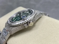 Best Rolex Replica Submariner Iced Out 116610LV Green Dial