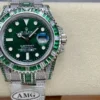 Rolex Super Clone Submariner Iced Out 116610LV Green Dial Green Bezel