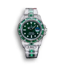 Replica Rolex Submariner Iced Out 116610LV Green Dial Green Bezel