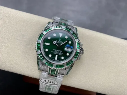 Best Fake Rolex Submariner Iced Out 116610LV Green Dial Green Bezel