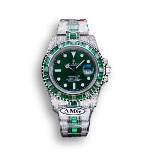 Replica Rolex Submariner Iced Out 116610LV Green Dial Green Bezel