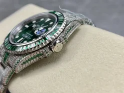 Best Rolex Replica Submariner Iced Out 116610LV Green Dial Green Bezel