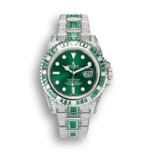 Replica Rolex Submariner Iced Out 116610LV Green Water Ghost