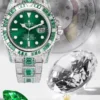 Rolex Clone Watches Submariner Iced Out 116610LV Green Water Ghost