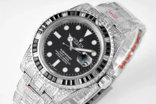Rolex Replica Submariner Iced Out 116610LV Water Ghost SE Black Dial