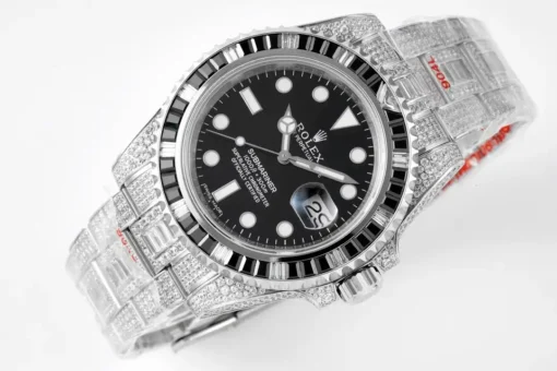 Best Fake Rolex Submariner Iced Out 116610LV Water Ghost SE Black Dial
