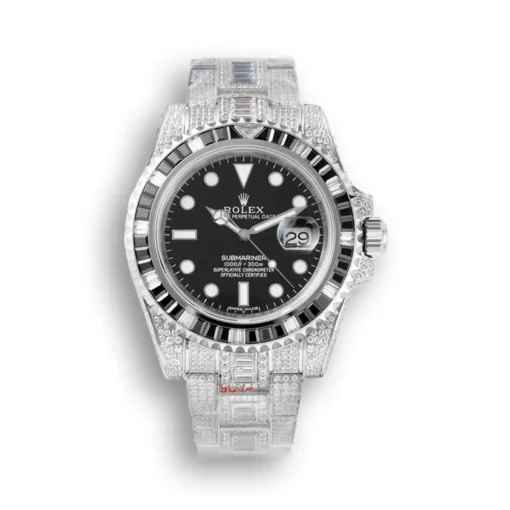 Replica Rolex Submariner Iced Out 116610LV Water Ghost SE Black Dial