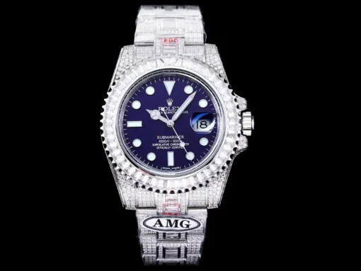 Rolex Super Clone Submariner Iced Out 116619LB 40mm Blue Dial