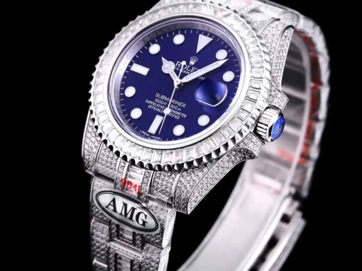 Rolex Replica Submariner Iced Out 116619LB 40mm Blue Dial