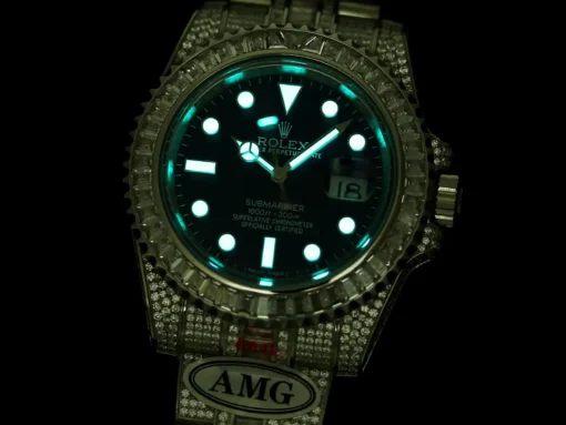 Best Fake Rolex Submariner Iced Out 116619LB 40mm Blue Dial