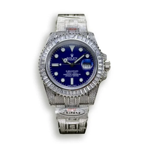 Replica Rolex Submariner Iced Out 116619LB 41mm Blue Dial