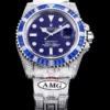 Fake Rolex Submariner Iced Out 116619LB Blue Clear Diamonds Bezel