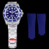Super Clone Rolex Submariner Iced Out 116619LB Blue Clear Diamonds Bezel