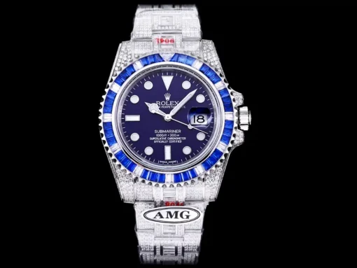 Rolex Super Clone Submariner Iced Out 116619LB Blue Dial