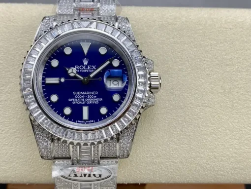 Rolex Super Clone Submariner Iced Out 116619LB Blue Dial 40mm
