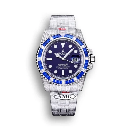 Replica Rolex Submariner Iced Out 116619LB Blue Dial