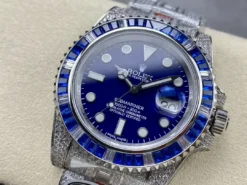 Rolex Replica Submariner Iced Out 116619LB Blue Dial Blue Bezel