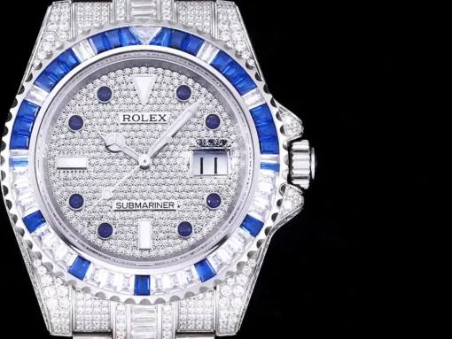 Fake Rolex Submariner Iced Out 116619LB Diamond Dial