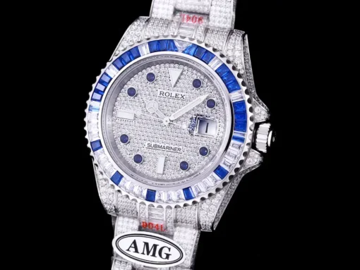 Super Clone Rolex Submariner Iced Out 116619LB Diamond Dial