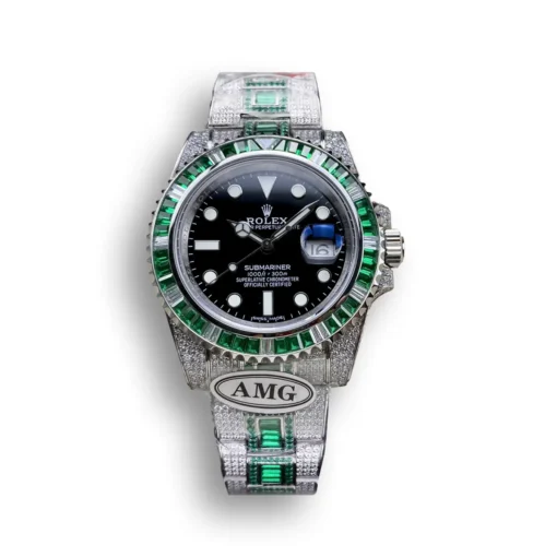 Replica Rolex Submariner Iced Out 126610LV Black Dial
