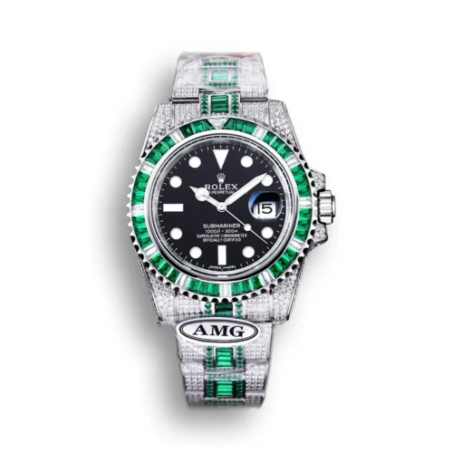 Replica Rolex Submariner Iced Out 126610LV Dial Black