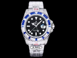 Rolex Super Clone Submariner Iced Out 126710BLNR Black Dial