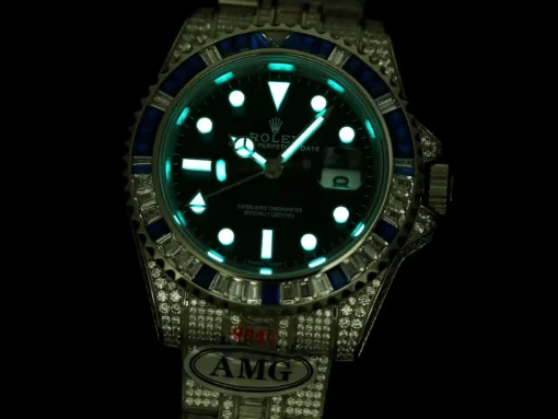 Best Fake Rolex Submariner Iced Out 126710BLNR Black Dial