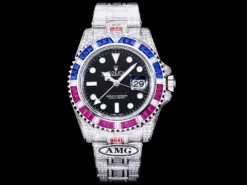Rolex Super Clone Submariner Iced Out 126710BLRO Black Dial